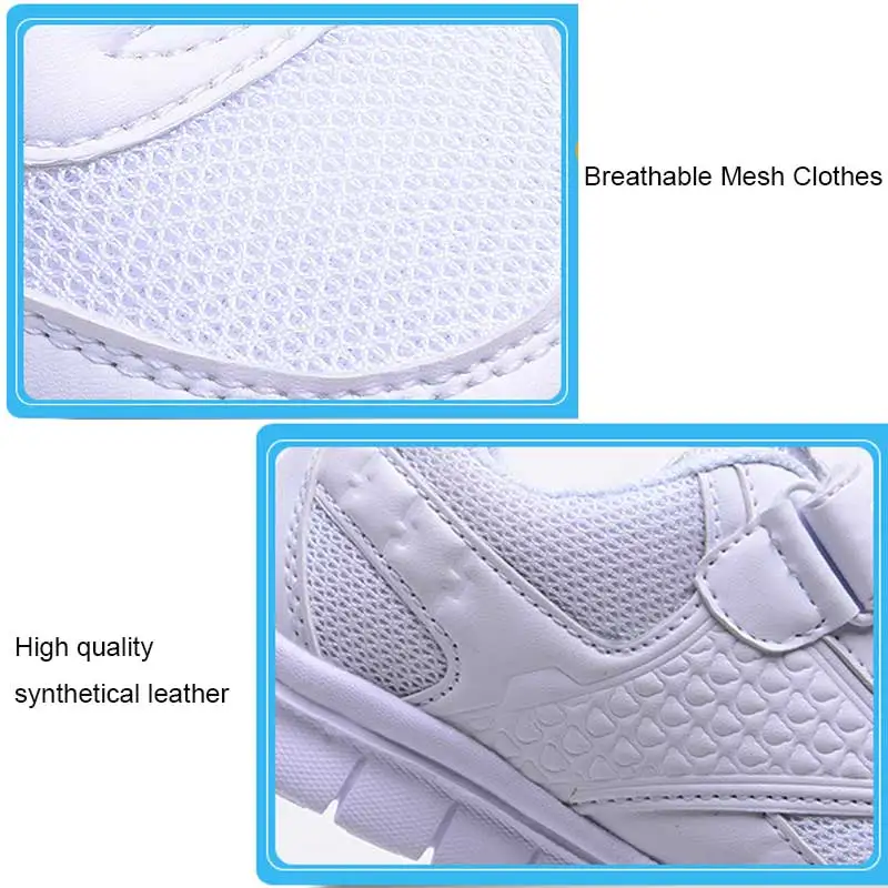Белые кроссовки для мальчиков и девочек спортивная обувь детей-подростков