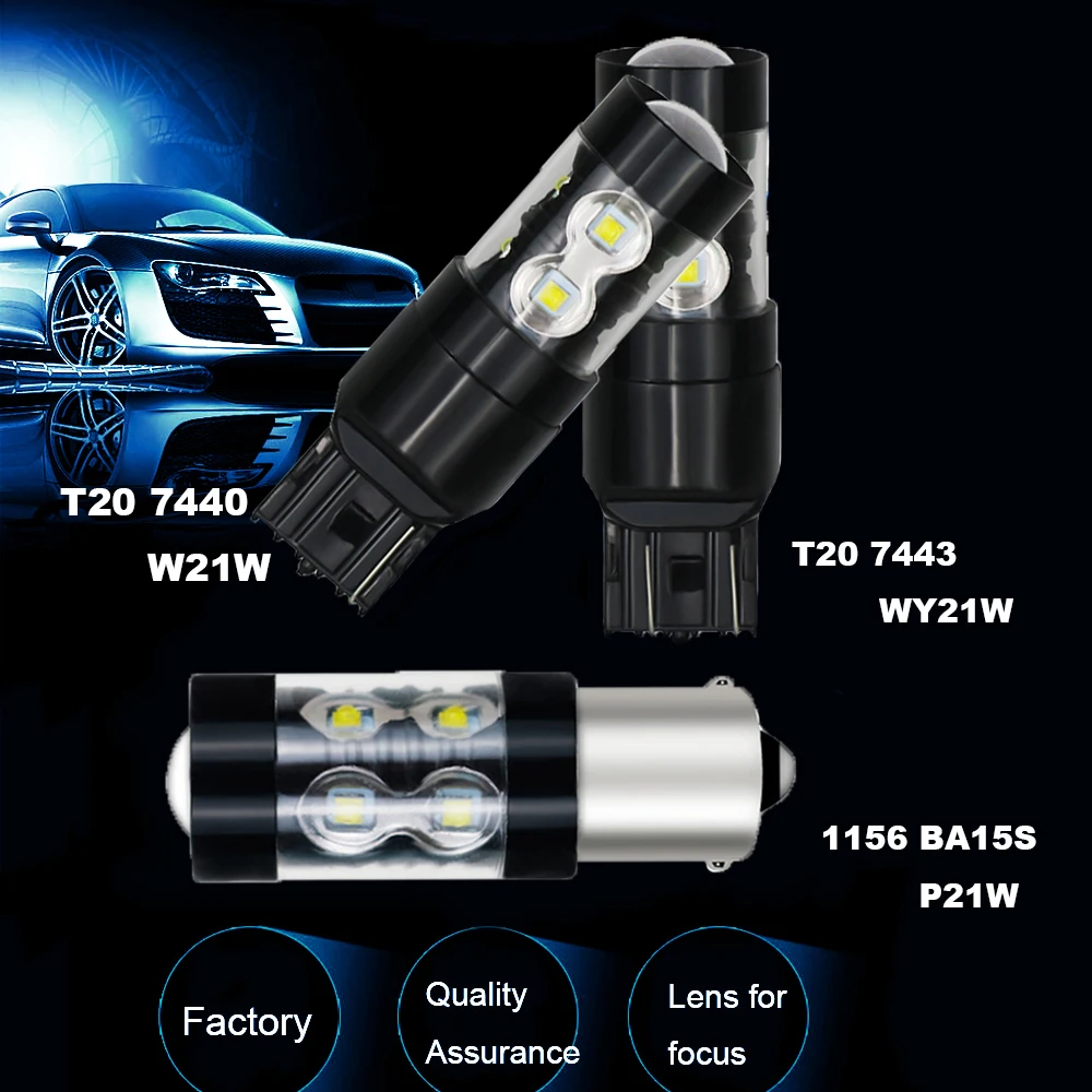 4 шт. 1800Lm 1156 P21W T20 7440 W21W WY21W 7443 1157 BAY15D светодиодный Canbus автомобильная лампа заднего