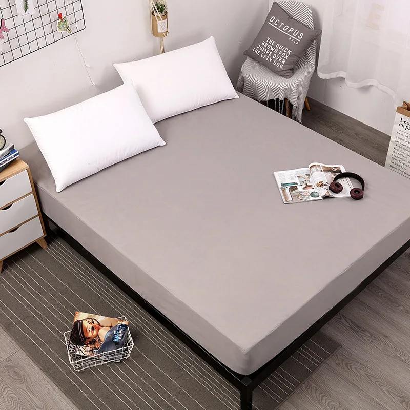 

Smooth Waterproof Mattress Cover Anti Mites Mattress Pad Bed Cover Waterproof Bed Sheet Bed Bug Proof Mattress Topper 30cm high