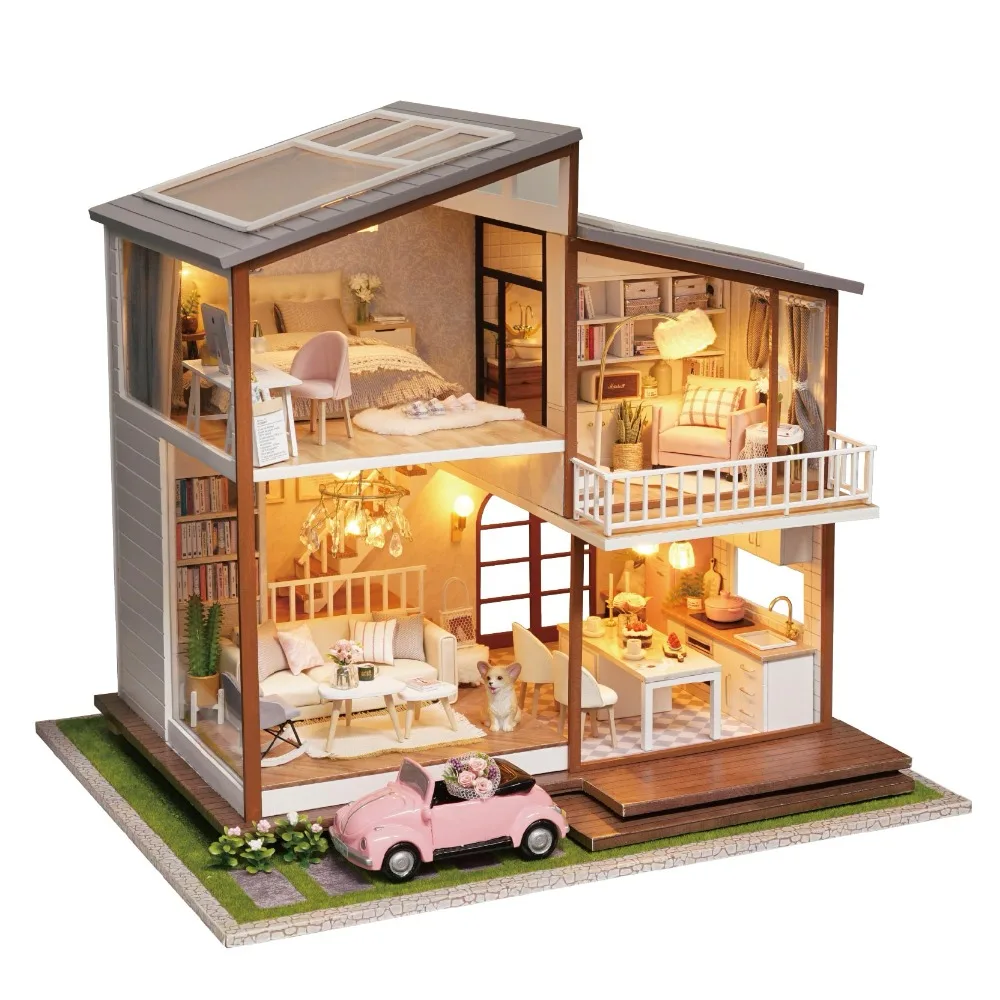 Интерьерные конструктор купить. Румбокс DIY House вилла. Dollhouse Miniature кукольный домик румбокс. Румбокс "вилла с бассейном" 13849. DIY Dollhouse румбокс.