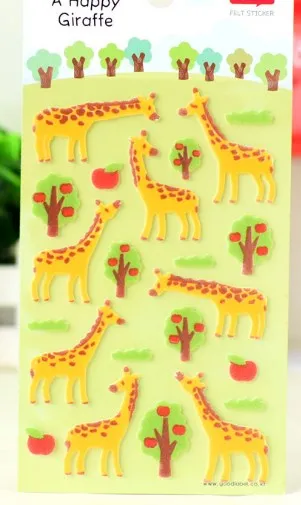 Симпатичный мультяшный Жираф фетровый стикер DIY нетканый материал