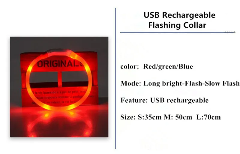 Новый USB Перезаряжаемый мигающий ошейник для домашнего питомца светодиодный