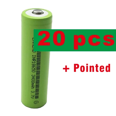 20 PCS with Pointed 8-40 шт) Новая батарея 18650 li ion 3,7 v 3400mah 30A литиевая аккумуляторная батарея INR18650B с заостренным носком для аккумуляторов фонарика - Цвет: 20 PCS with Pointed