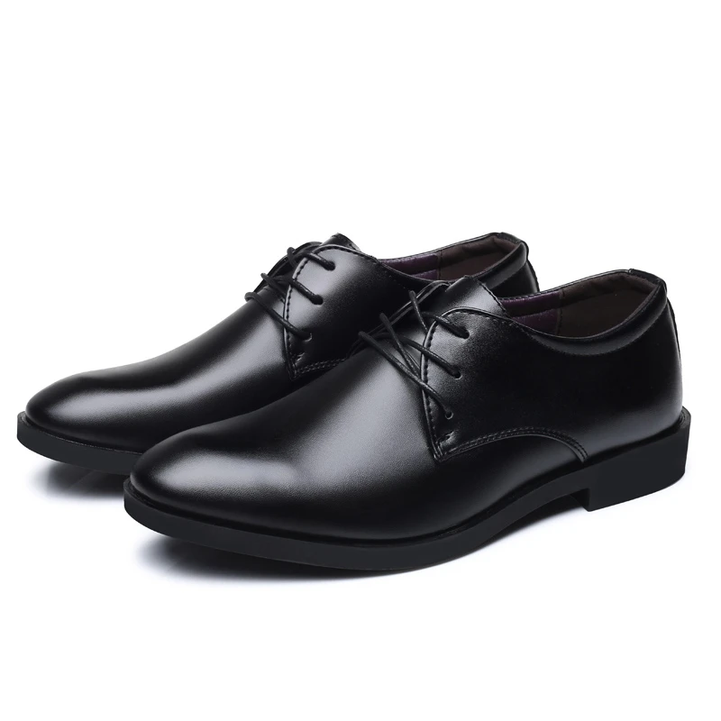 

2020 Newly Men's Quality PU Leather Shoes Social Size 37-44 Top Head Leather Autumn Office Shoes Soft Man Dress Shoes