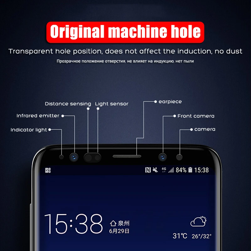 Защитное стекло для Samsung Galaxy S8 S9 Plus Note 9 8 S6 S7 Edge закаленное HD 15D | Мобильные телефоны