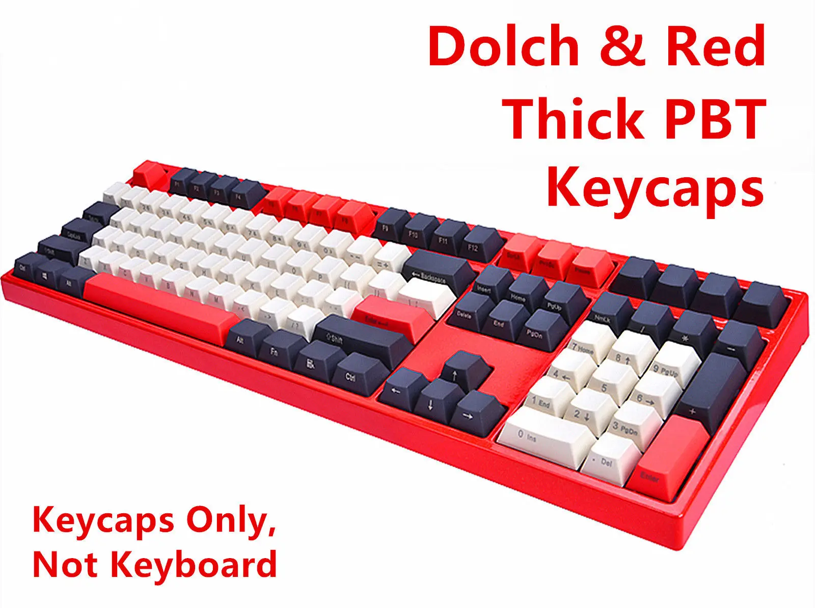 104 ключей Dolch Red Keycap набор Толстая PBT лазерная резьба Keyaps ANSI профиль колпачки для