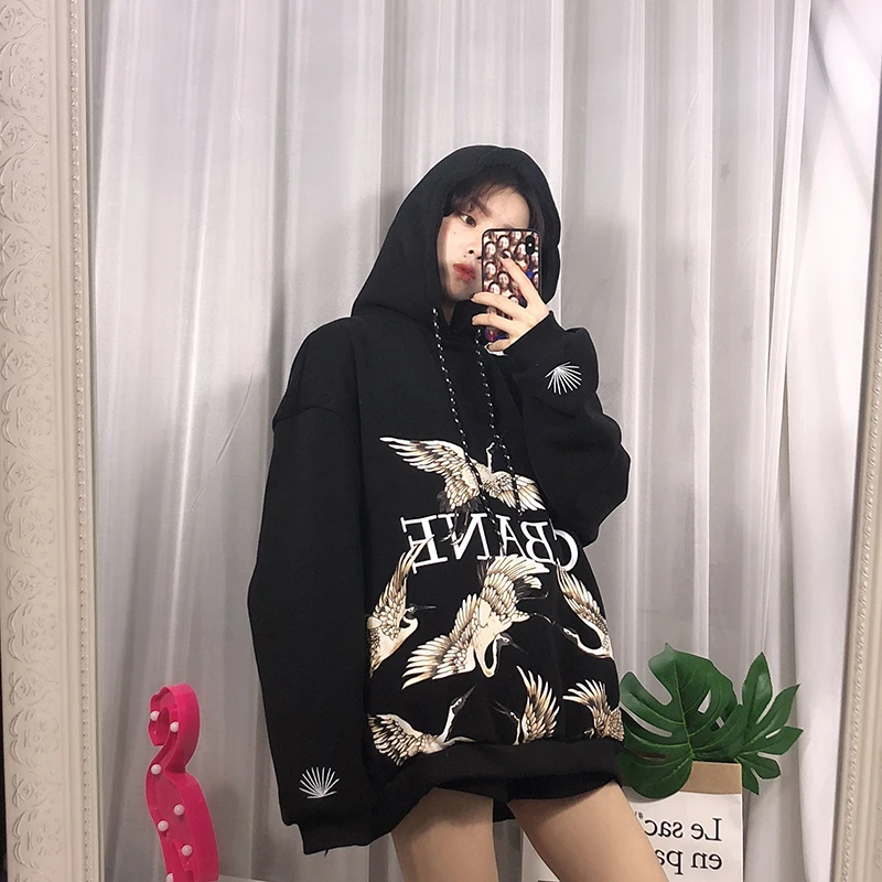 Женские толстовки с принтом, свободные, подходят ко всему, Harajuku, для женщин, корейский стиль, высокое качество, женская модная одежда, для досуга, плотная