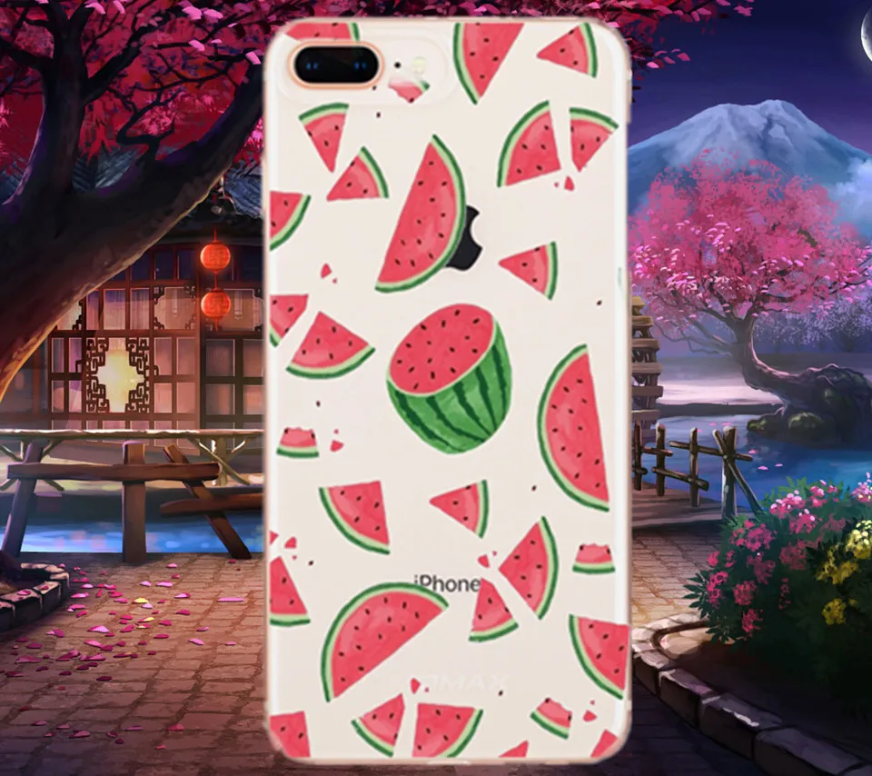 MPCQC popular fruit Soft TPU Transparent Silicon Phone Case for iphone X 7 8 6 6s plus romantic Floral Back Cover cases |