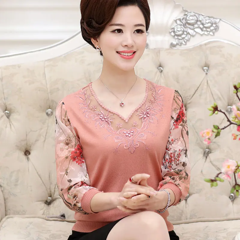 Женский трикотажный шифоновый топ с v образным вырезом кружевной сексуальный