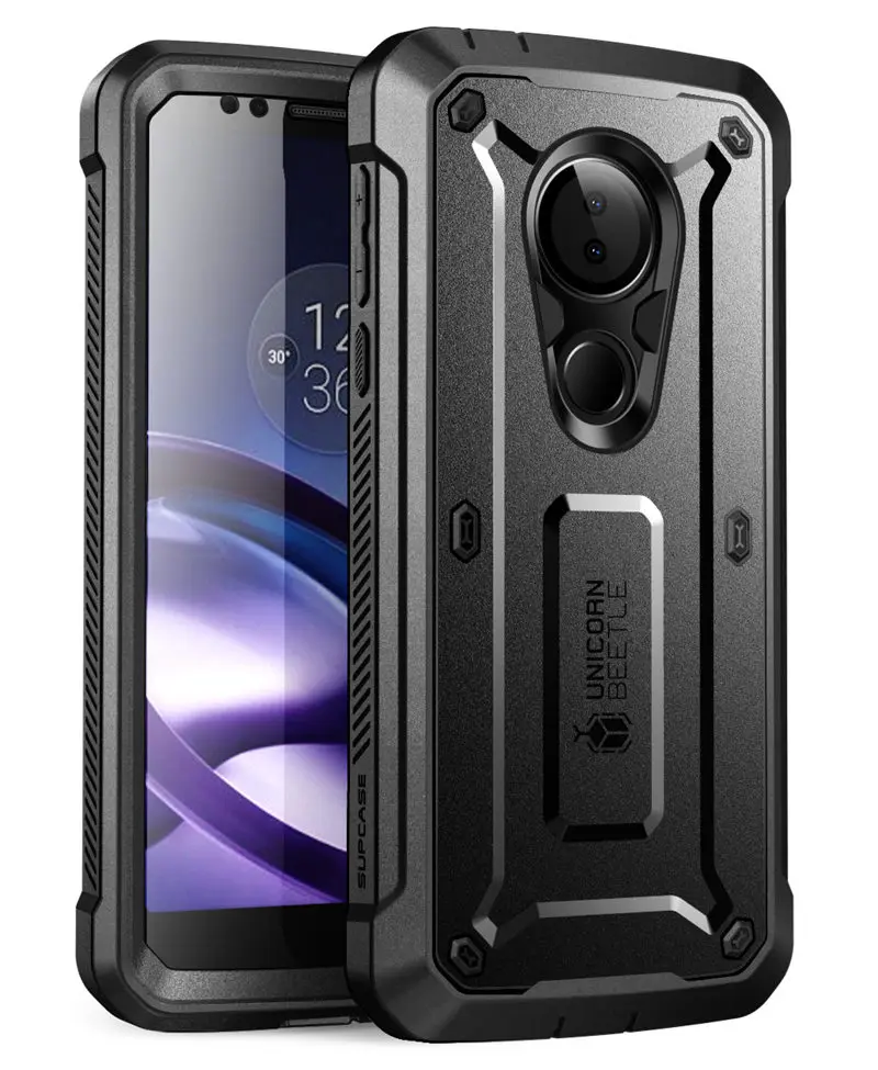 SUPCASE For Moto G6 Play Case UB Pro Full-Body Rugged Holster Protective Cover with Built-in Screen Protector For Moto G6 Play - Цвет: Black