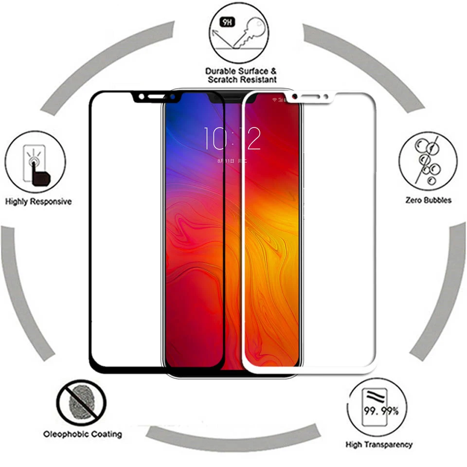 2 шт. 3D полное клеевое закаленное стекло для Lenovo Z5 покрытие экрана Защитная пленка