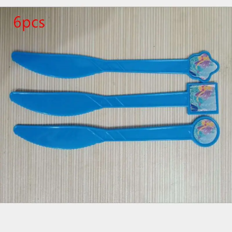 Knife 6pcs 10 шт./лот вечерние сумочки для подарков с изображением принцессы русалки, вечерние пластиковые сумочки для конфет, праздничные вечерние сумочки для детей - Цвет: Knife 6pcs
