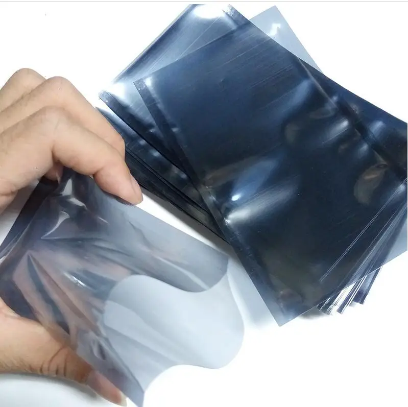 

100pcs Open Top Static-free Antistatic Bag Shielding ESD Package Retail Plastic Anti-static Bags Packaging Storage Pouch Polybag