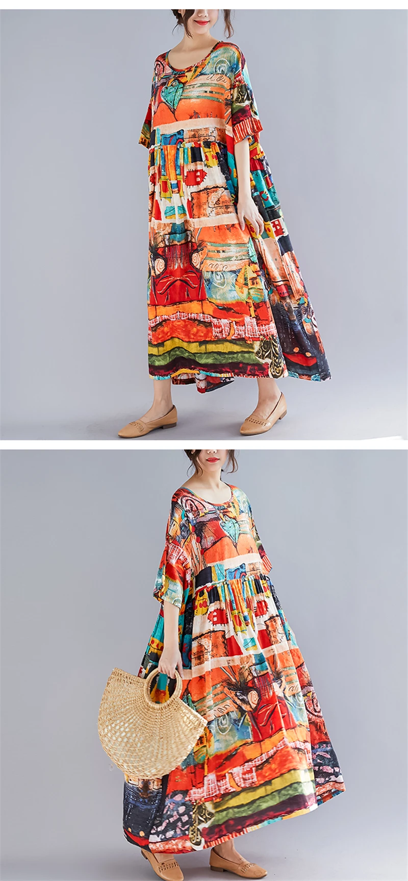 ARCSINX, женское платье большого размера, 5XL, 6XL, 7XL, 8XL, короткий рукав, Пляжное, бохо, платье для женщин, хлопок, больше размера, платья для женщин, сарафан