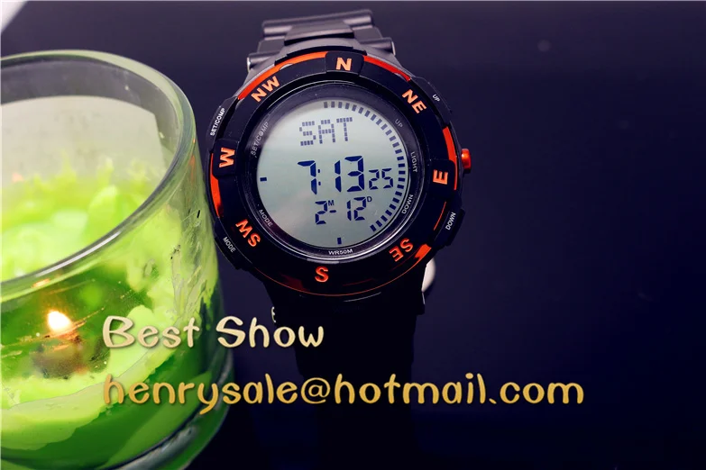 2016 новые роскошные мужские цифровые часы с компасом женские светодиодные