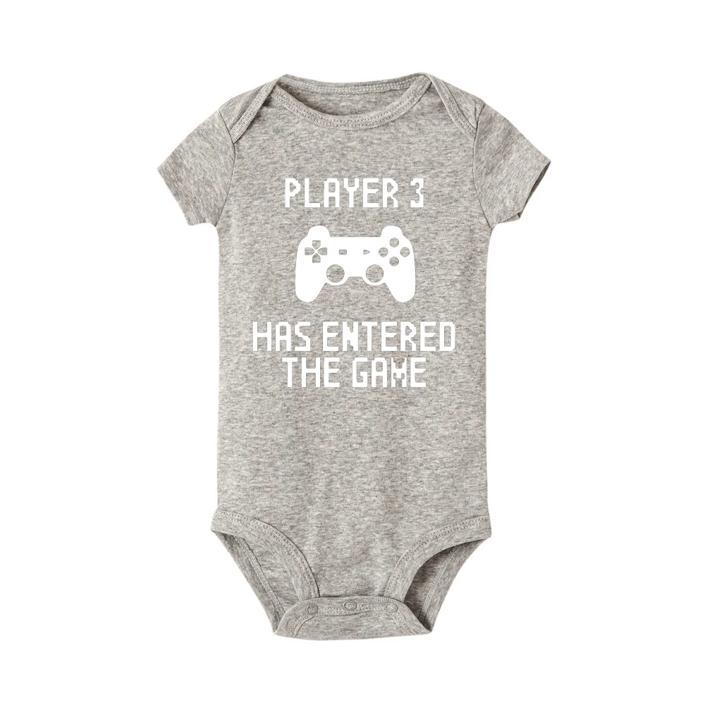 Player 3 Has Entered The Game Baby Newborn Boys Girls Bodysuits Summer Infant Toddler Jumpsuits Onesie Outwear 0-24Months