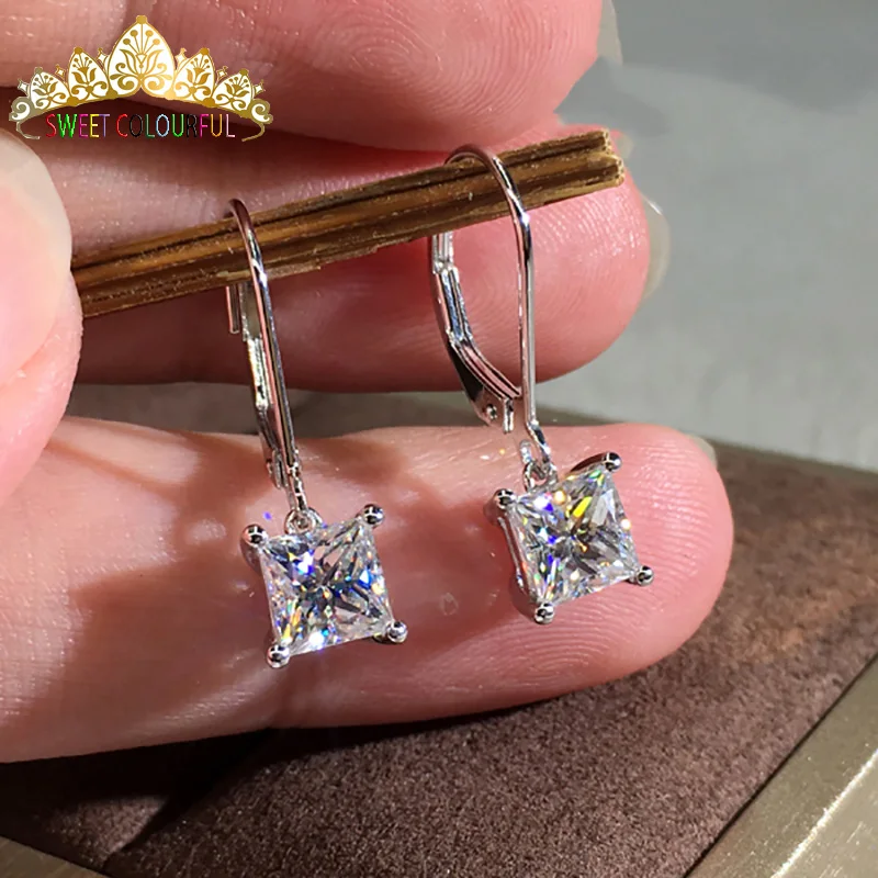 18K золото пара сережек 1CT D цветные Серьги с муассантом для женщин M-0.13 | Украшения и