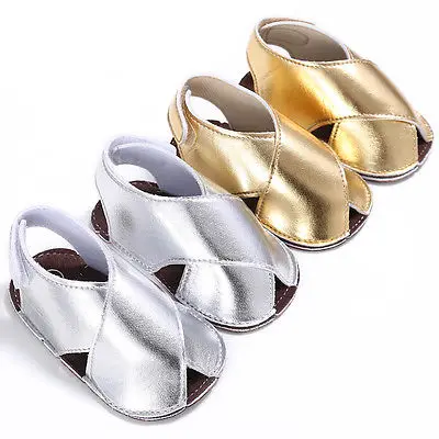 Милая летняя обувь для новорожденных девочек сандалии с мягкой подошвой кожаная