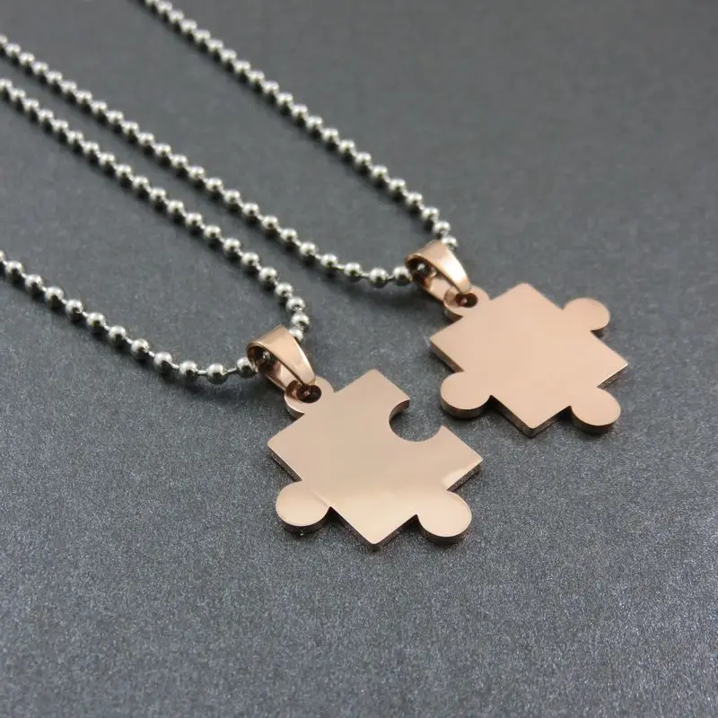 10 шт. подвески пазлы из нержавеющей стали две половины|fashion jewelry|jewelry fashionjewelry wholesale