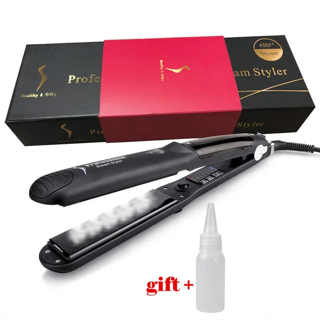 Профессиональные Паровая выпрямитель для волос Керамика пара Flat Iron шов утюжок