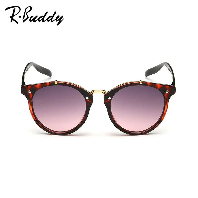 RBUDDY Люксовый Бренд Полукадра Cat Eye Солнцезащитные Очки 2016 Мода женщины Зеркало На