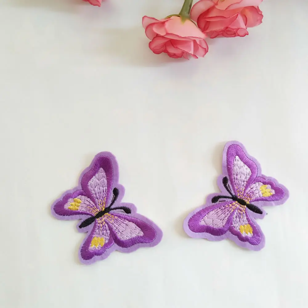 2 шт. милая аппликация в виде бабочки вышитая ткань наклейка для одежды кепка