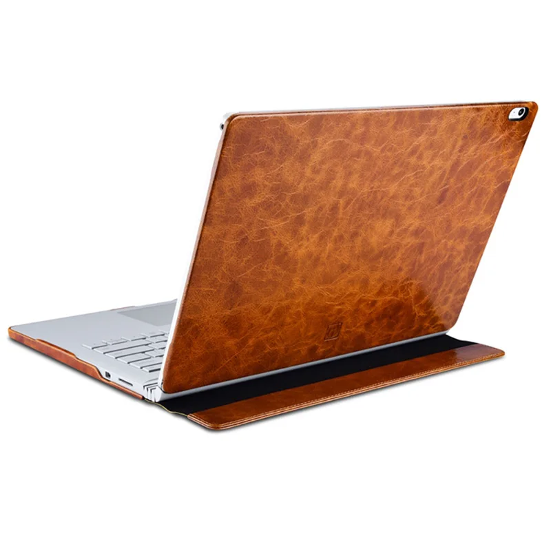 

For Microsoft Surface Book Case Sleeve Oil Wax Vintage Genuine Leather Carrying Case 13.5 inch Pouch Bag Wallet Sleeve Covers