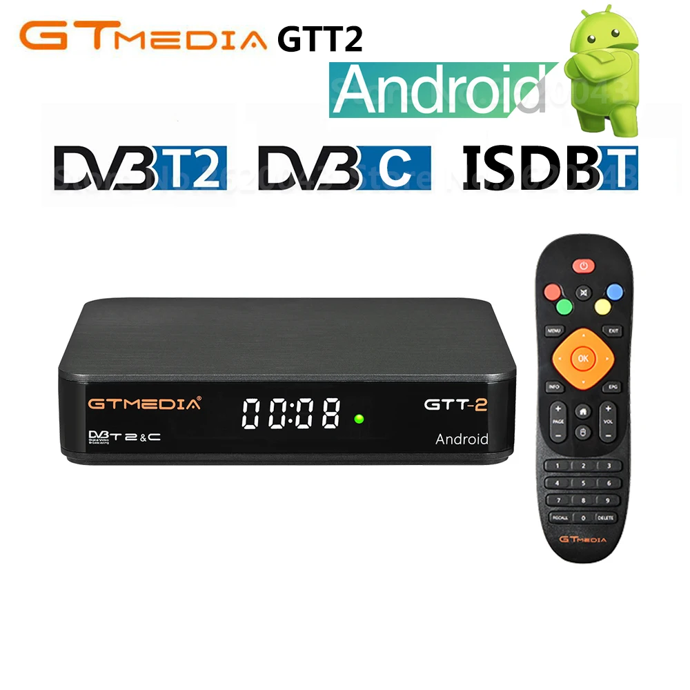 GTmedia GTT2 DVB-T2 DVB-C ISDB-T наземный ТВ приемник Amlogic S905D 2 Гб ОЗУ 8 Гб ПЗУ 2,4G WiFi Android 6,0 ТВ приставка H.265 1080P