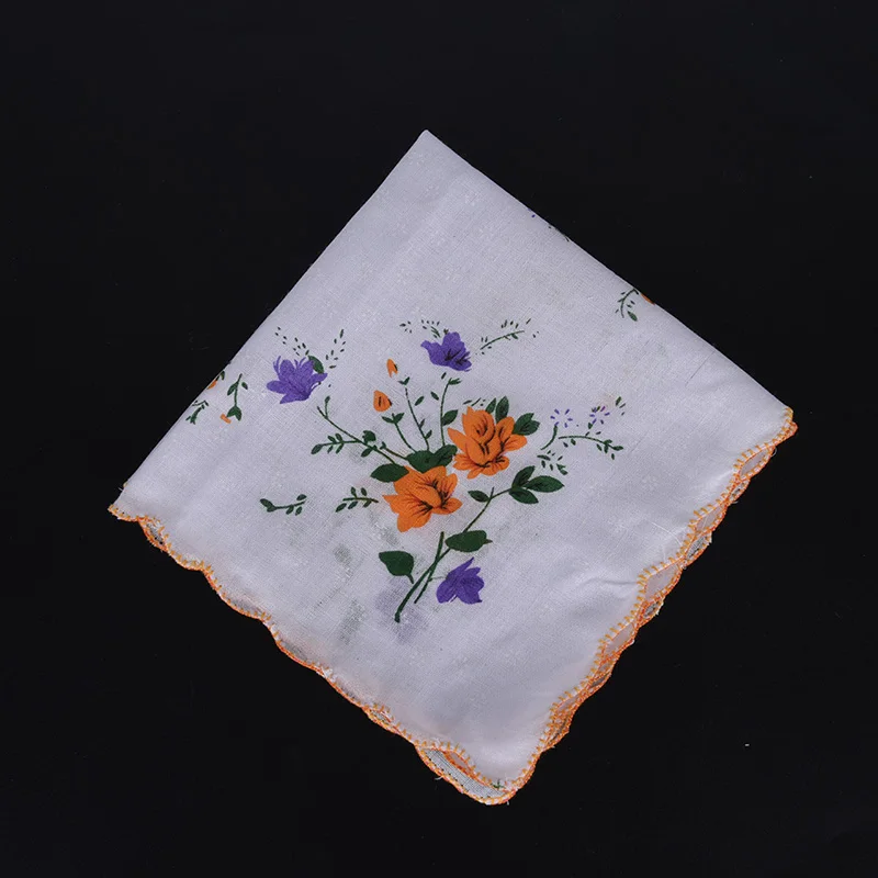 

6Pcs Vintage Cotton Ladies Embroidered Lace Handkerchief Women Floral Hanky