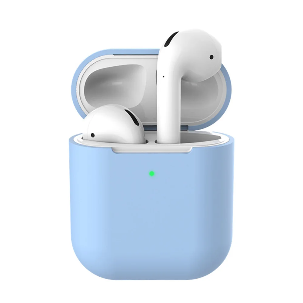 Мягкий силиконовый чехол для Airpods 2 аксессуары ударопрочный конфетного цвета