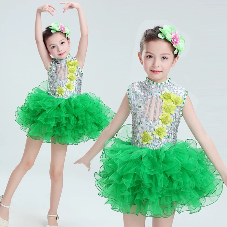 Новые Детские джазовые платья для выступлений балетное платье с пачкой и