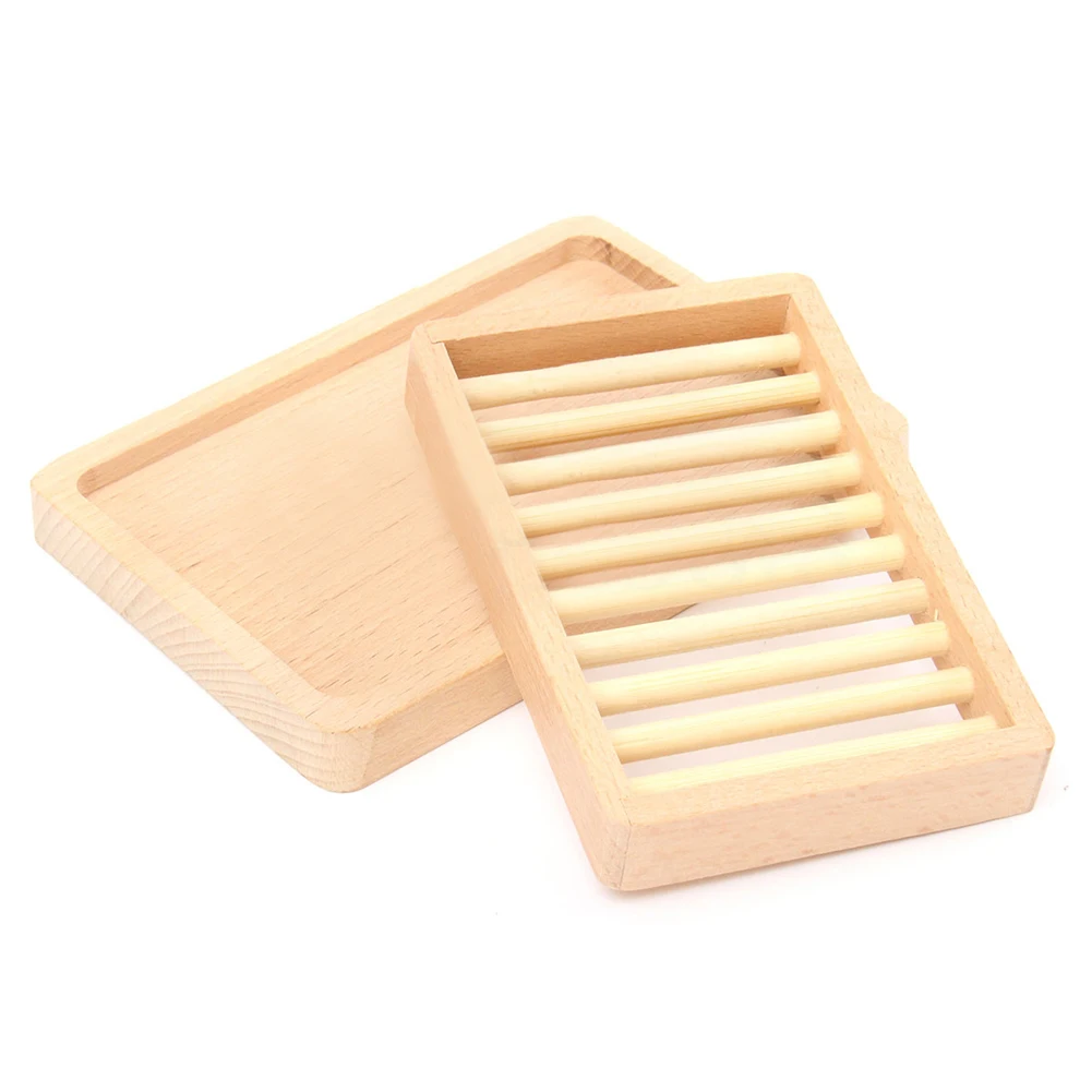 

Wooden Home Bathroom Shower Soap Box Dish Plate Holder Drip Tray Case Container