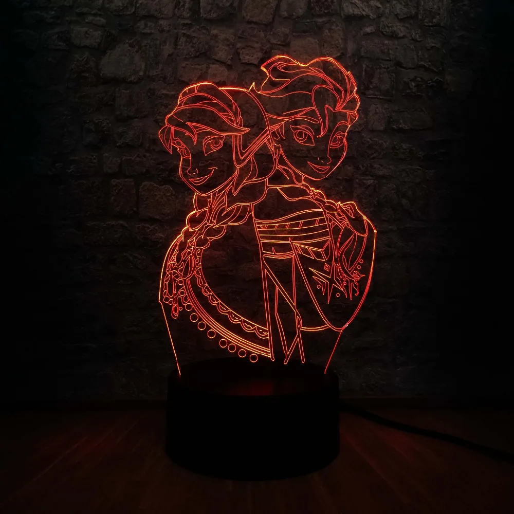 Дропшиппинг 3D светодиодный светильник Микки Минни Маус Дональд Дак Дейзи Тинкер Белл 7 цветов Изменение ночник украшение комнаты подарок