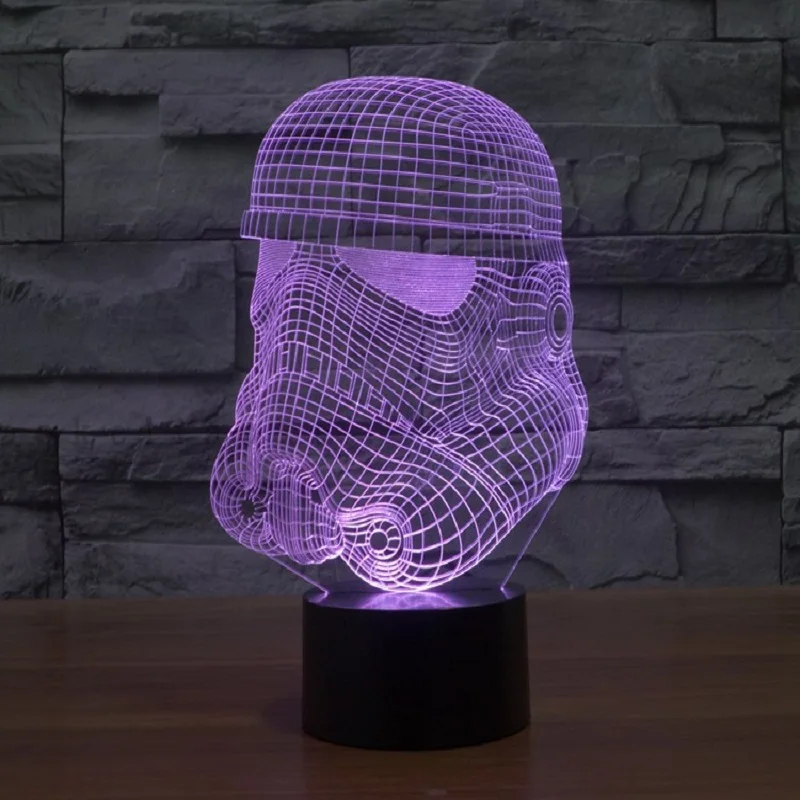 Звездные войны ночник 3D Светодиодная иллюзия лампа сенсорный 7 видов цветов