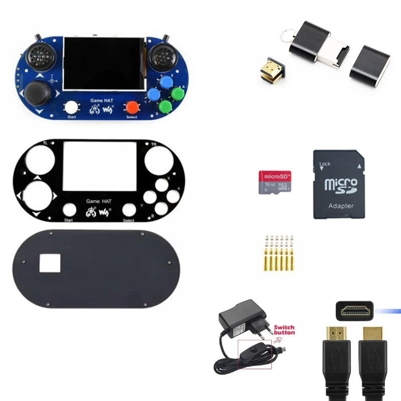 Raspberry Pi 3B+ игровая шляпа ЖК-дисплей 3,5 дюймов HDMI ЖК-геймпад на борту+ Raspberry pi 3B+(плюс)+ 16 Гб SD карта+ HDMI+ 5 В 2.5A мощность для RPI