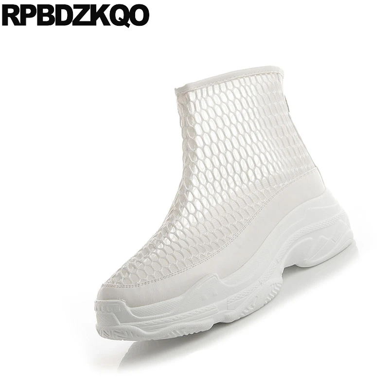 Женские ботильоны 2018 с круглым носком и вырезами на платформе Летние