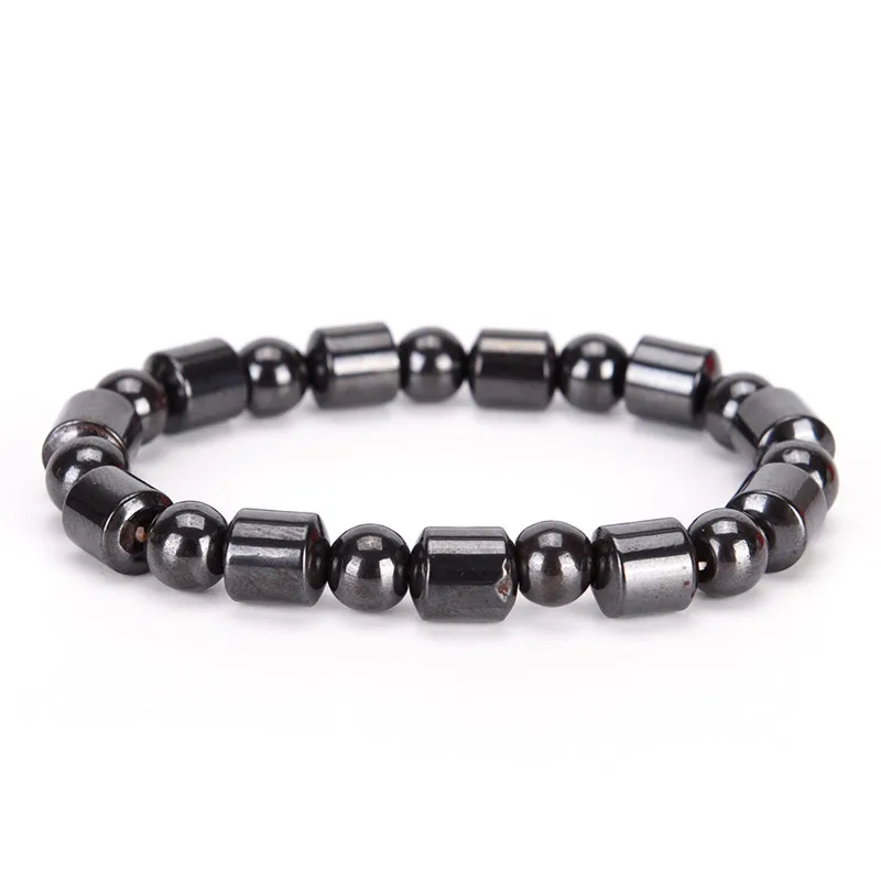 

Women Black Cool Magnetic Bracelet Beads Hematite Stone Therapy Health Care Magnet Hematite Beads Bracelet