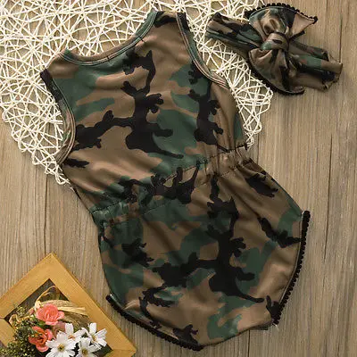 2 шт. детский камуфляжный комбинезон с бахромой и помпоном|camo romper|rompers rompersbaby clothes