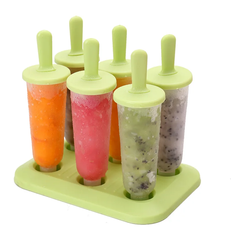 Green popsicle Новые DIY формы для мороженого, желе, форма для мороженого, инструменты для мороженого, форма для мороженого с палочками для мороженого и поддоном, формы для льда - Цвет: Green popsicle
