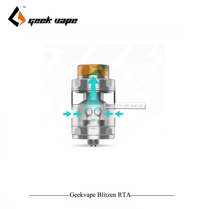 Оригинальный атомайзер GeekVape Blitzen RTA емкость 5 мл диаметр 24 мм поддерживает двойную