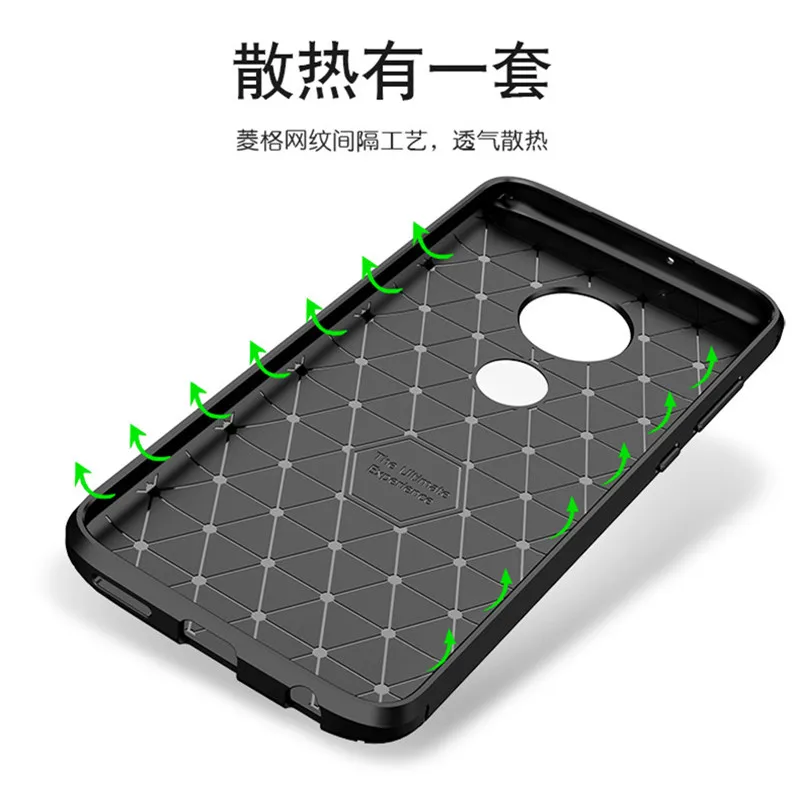 Чехол из углеродного волокна для Motorola Moto G7 Power чехол с алмазной сеткой