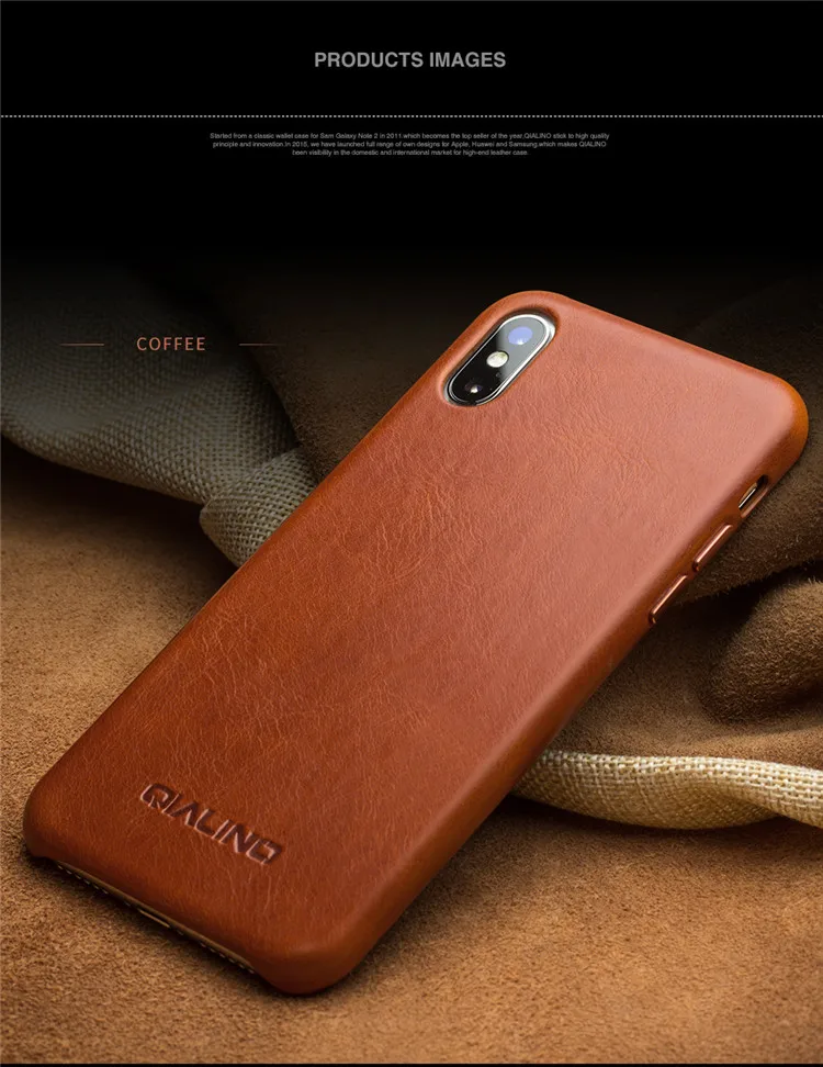 QIALINO чехол для телефона из натуральной кожи для iPhone Xs Max, Роскошный деловой Тонкий чехол-кобура для iPhone max 6,5 Дюймов