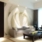 Фотообои beibehang на заказ, Современная Минималистичная настенная 3D Роспись, белая роза, нетканый фон для гостиной, дивана, 3D настенные фрески, обои