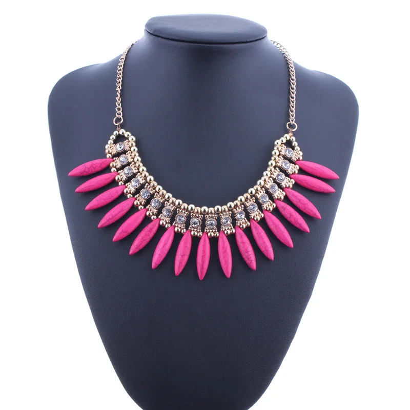 Seblasy Необычные золотые цветные богемные натуральные камни Спайк кисточки