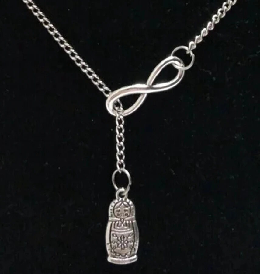 5 шт Матрешка Русская кукла Бесконечность амулеты воротник свитер цепь Подвеска