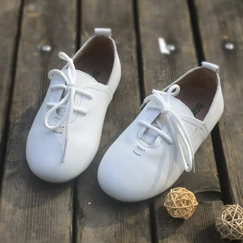 Genuine leather Boys Sneakers Girls suede lace-up Kids Oxford Shoes Children casual shoes Size 23-35 | Детская одежда и обувь