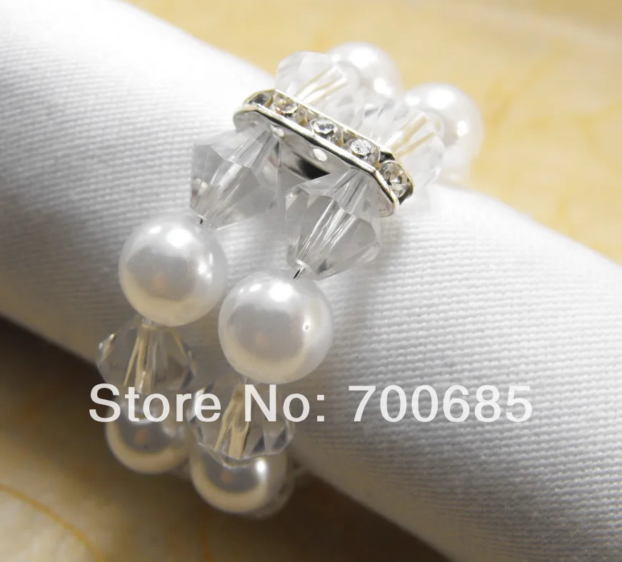 

pearl beads napkin ring, napkin holder,