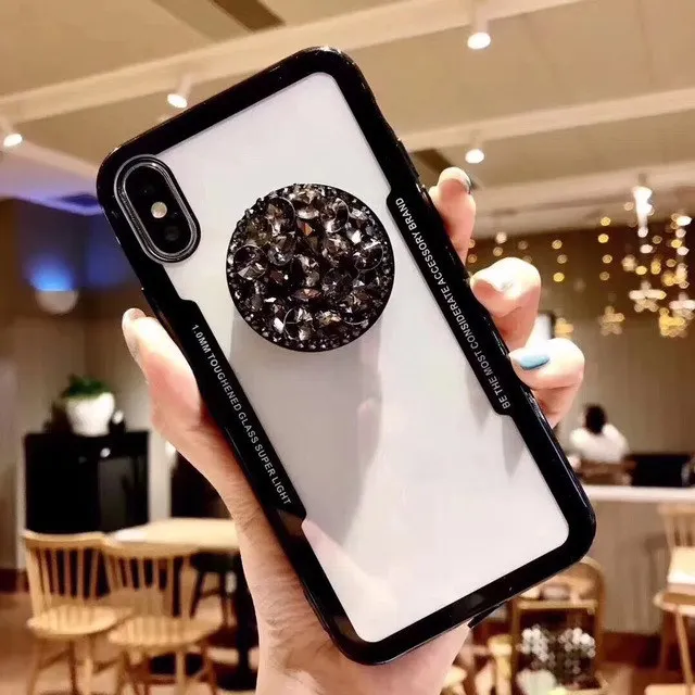 transparent Phones Case for Samsumg Galaxy Note 8 9 S8 S9 S10 Plus Cover Clean Silicone Anti-glass Drilling Air cushion bracket |