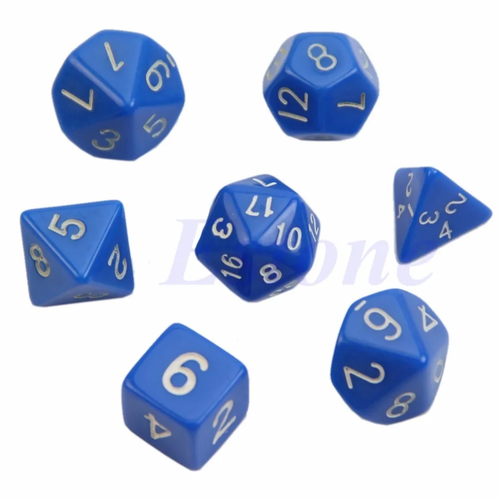7 шт. Двусторонняя форма D4 D6 D8 D10 D12 D20 для РПГ поли игры в кости|dice game|poly diced20 rpg games |