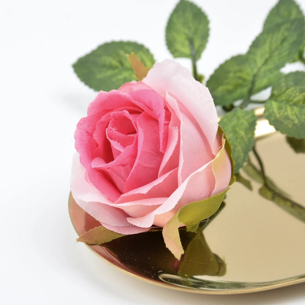 

5pcs 6cm artificial flower Rose Silk Flowers Artificial Flower Heads For wedding home decoration DIY wreath scrapbook flower